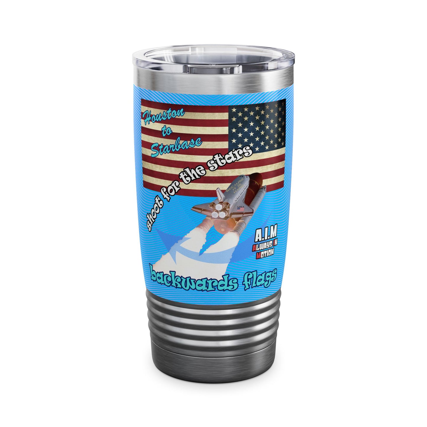 shoot for the stars - Ringneck Tumbler, 20oz (light blue-purple wave)