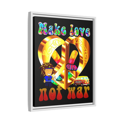 love peace - framed canvas art (black)