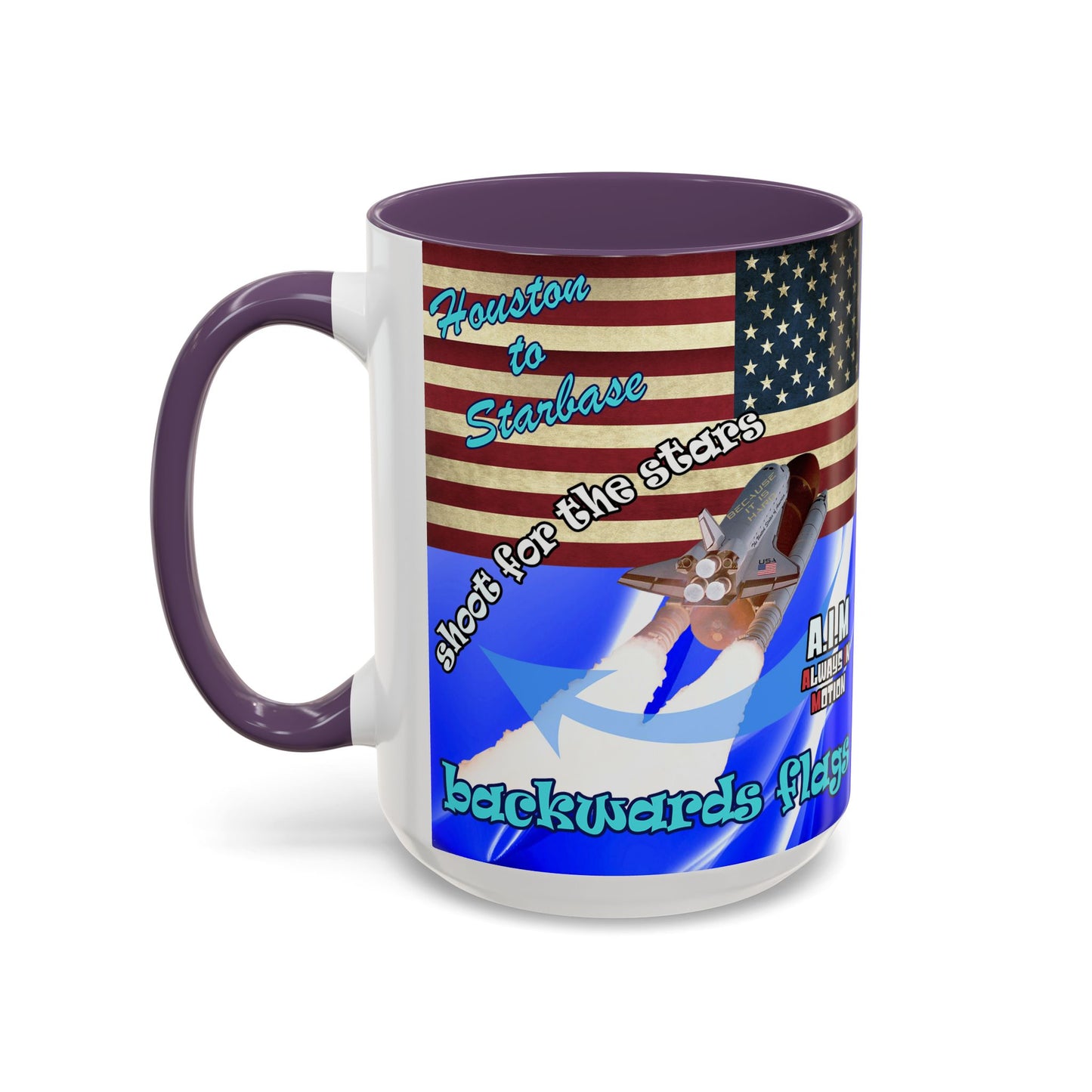 shoot for the stars - Accent Mug (blue-white wave)
