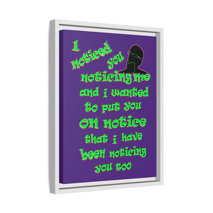noticed you noticing - framed canvas art (purple)