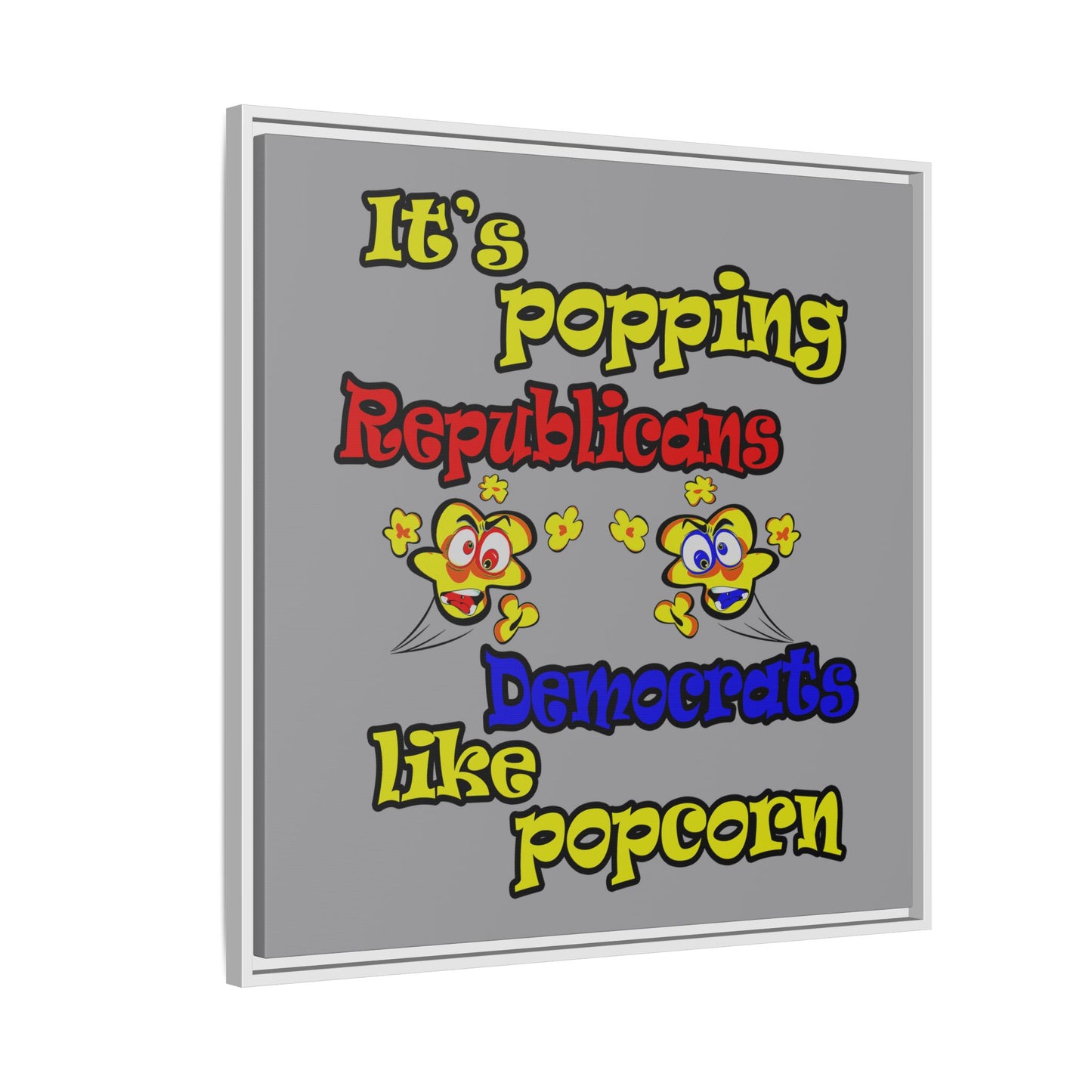 popping like popcorn - framed canvas art (grey)