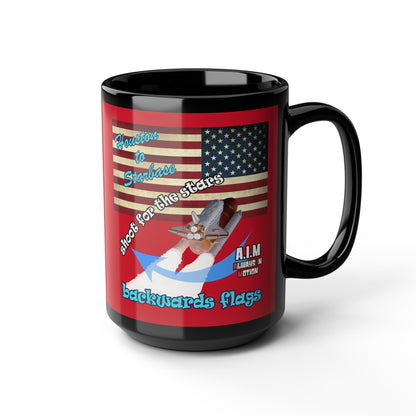 shoot for the stars - Black Mug (dark red)