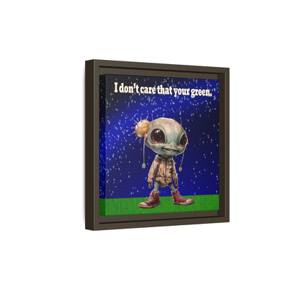 I don't care that your green - framed canvas art ('snoops' background)
