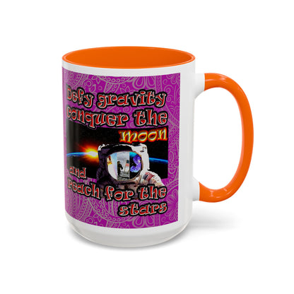 defy conquer reach - Accent Mug (pink swirl)