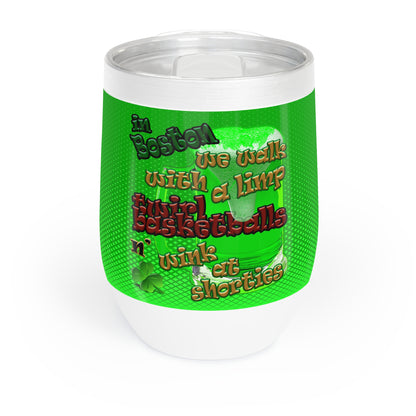celtics logo - Chill Wine Tumbler (logo green)