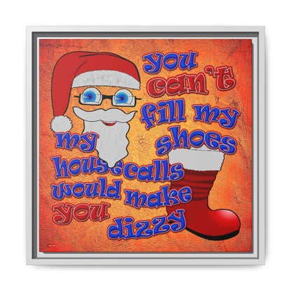 santa's shoes - framed canvas art (burnt orange)