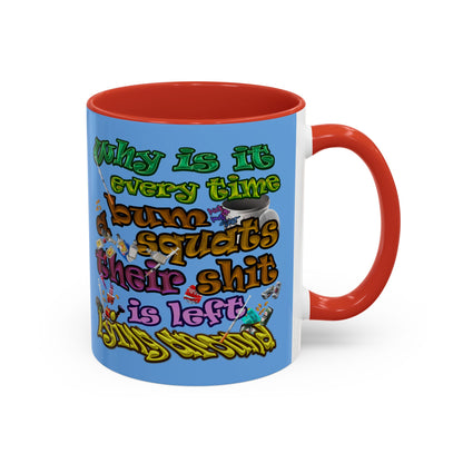 the bum's shit - Accent Mug (light blue)