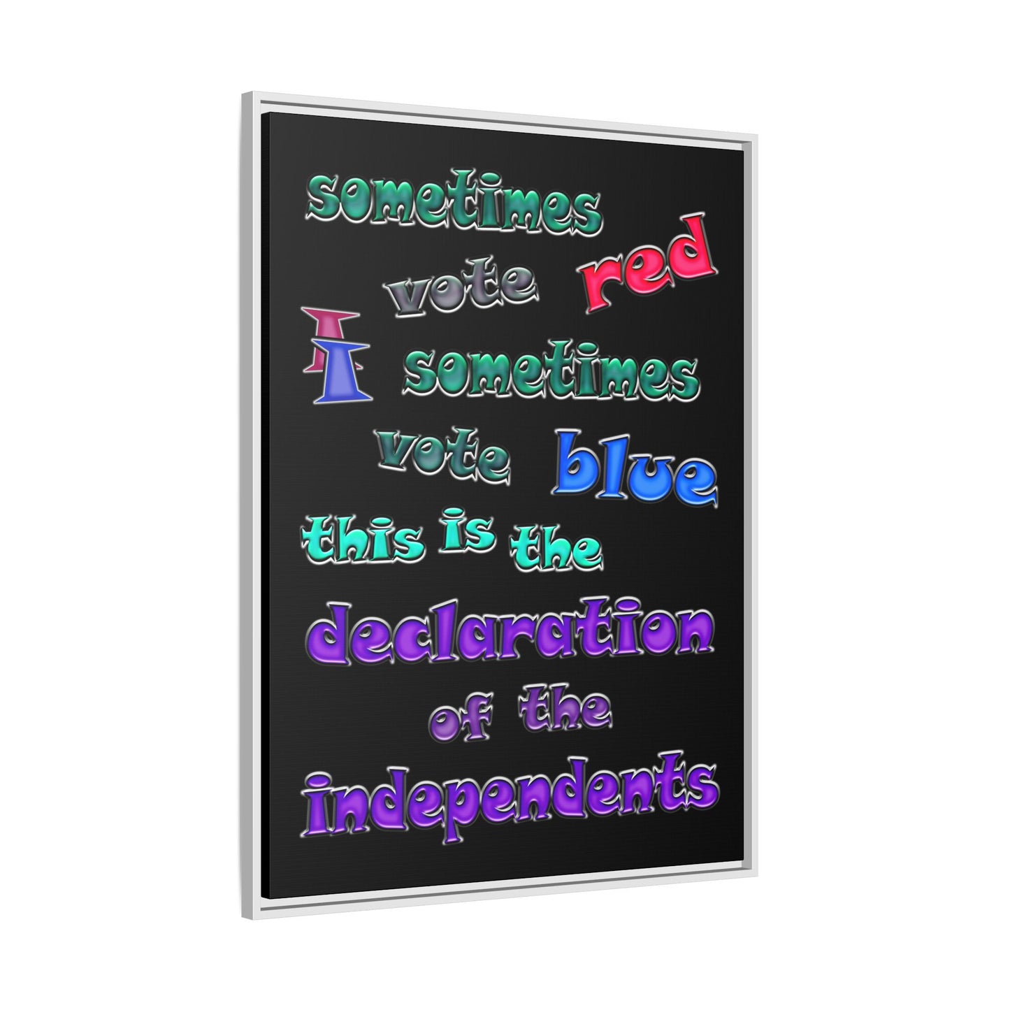 declaration of the independents - framed canvas art (black)
