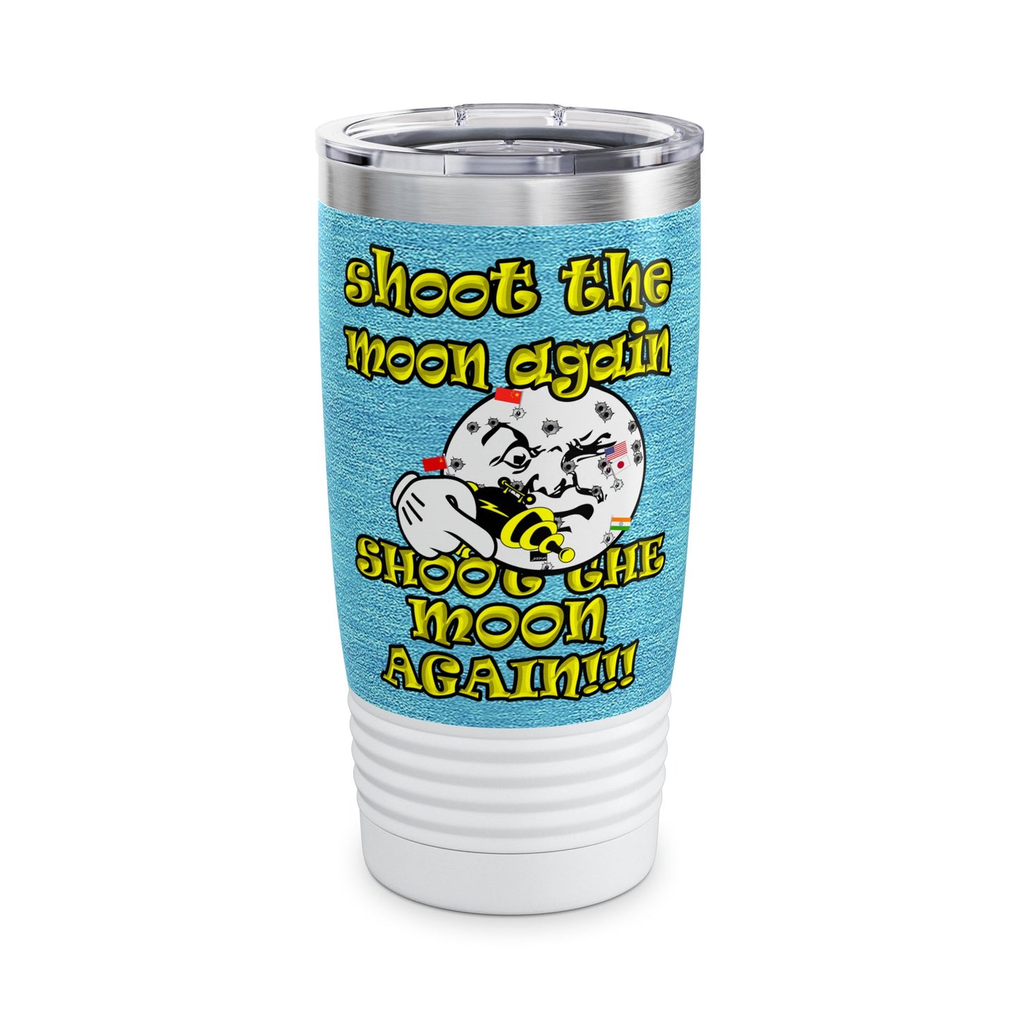 shoot the moon again - Ringneck Tumbler, 20oz (faded blue)