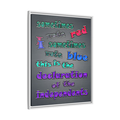 declaration of the independents - framed canvas art (grey-light grey)