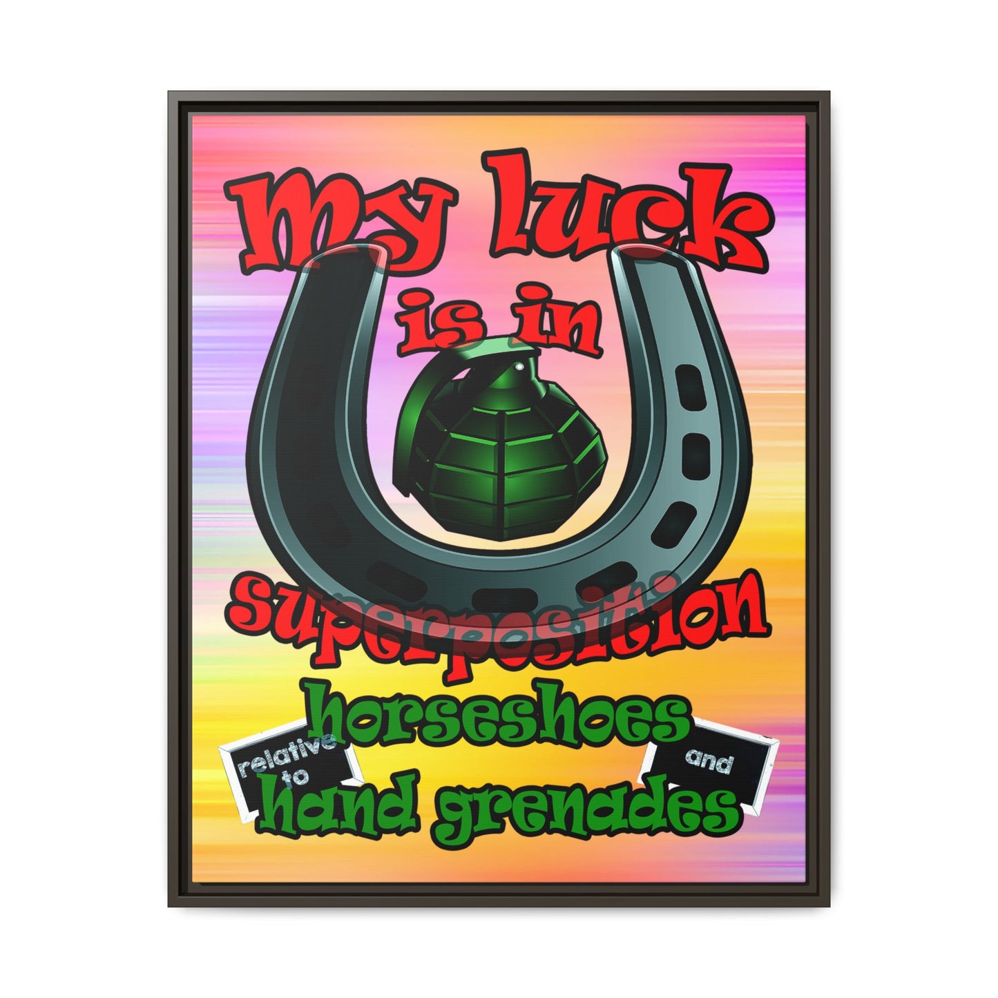 my luck - framed canvas art (color blur)