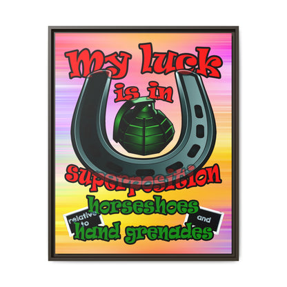 my luck - framed canvas art (color blur)