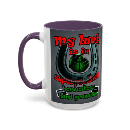 my luck - Accent Mug (grey-light grey)