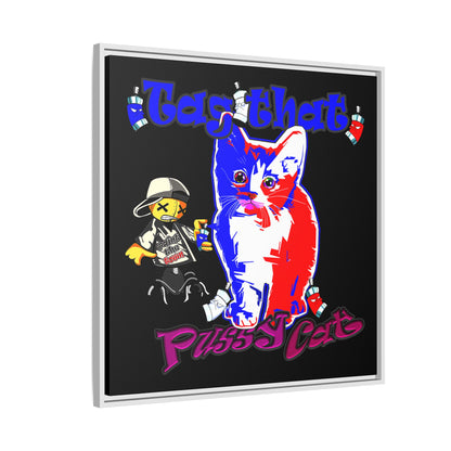 tag that - framed canvas art (black)