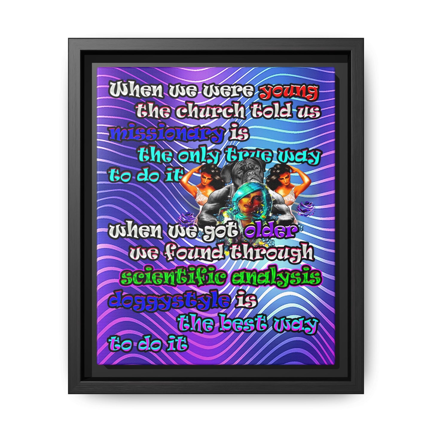 doggystyle - framed canvas art (purple wave)