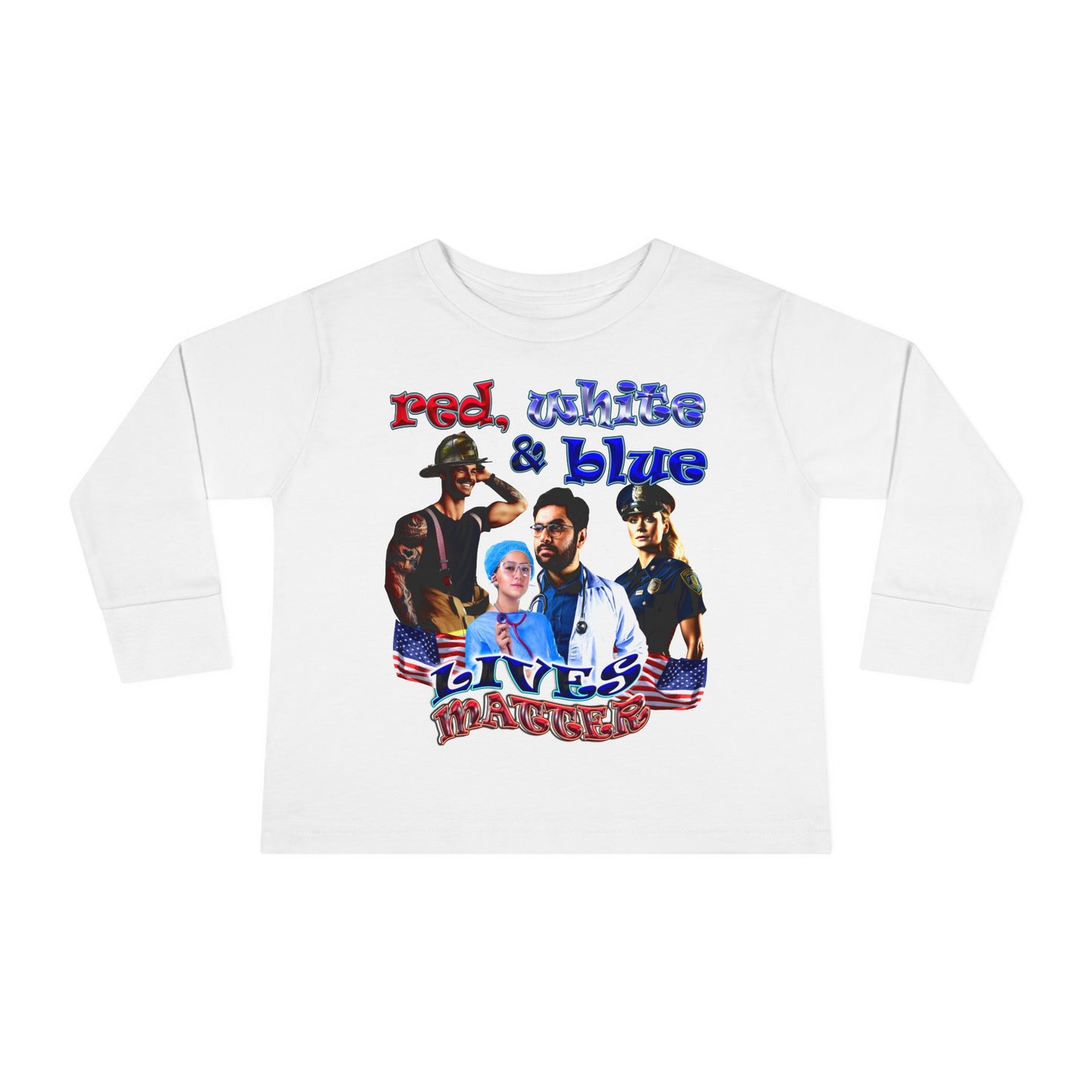 rw&b lives matter - Toddler Long Sleeve Tee