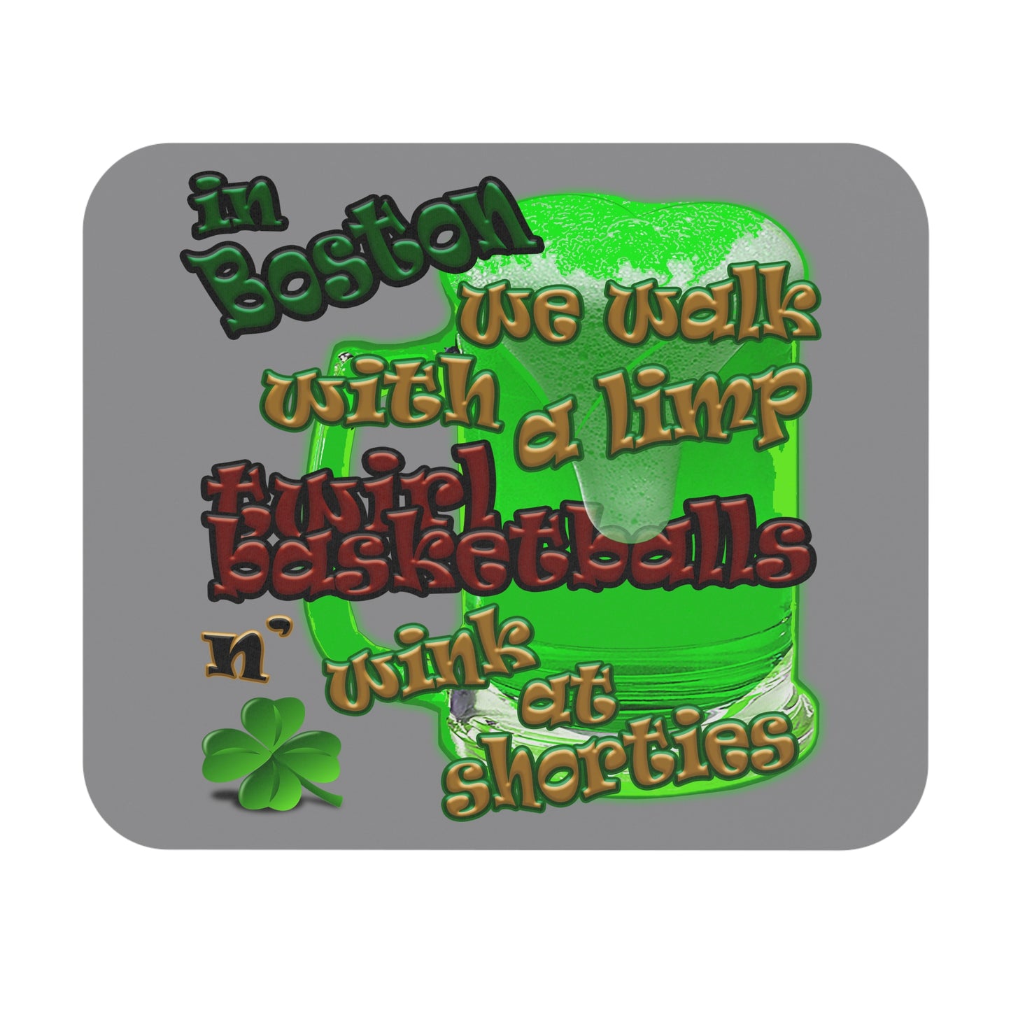 celtics logo - Mouse Pad (Rectangle) (grey)