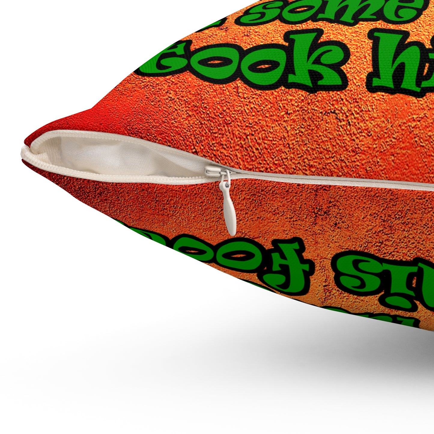 turtle race - Spun Polyester Square Pillow - (burnt orange)