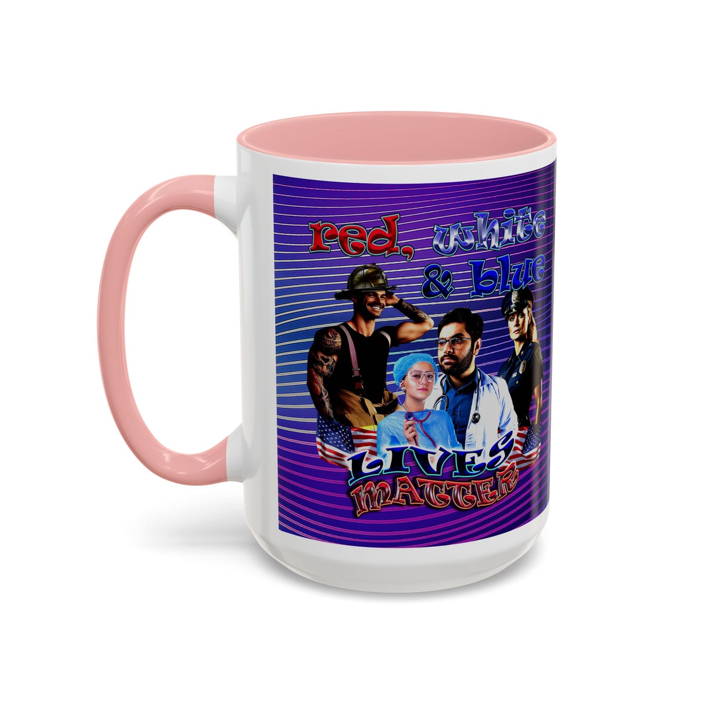 rw&b lives matter - Accent Mug (purple wave)
