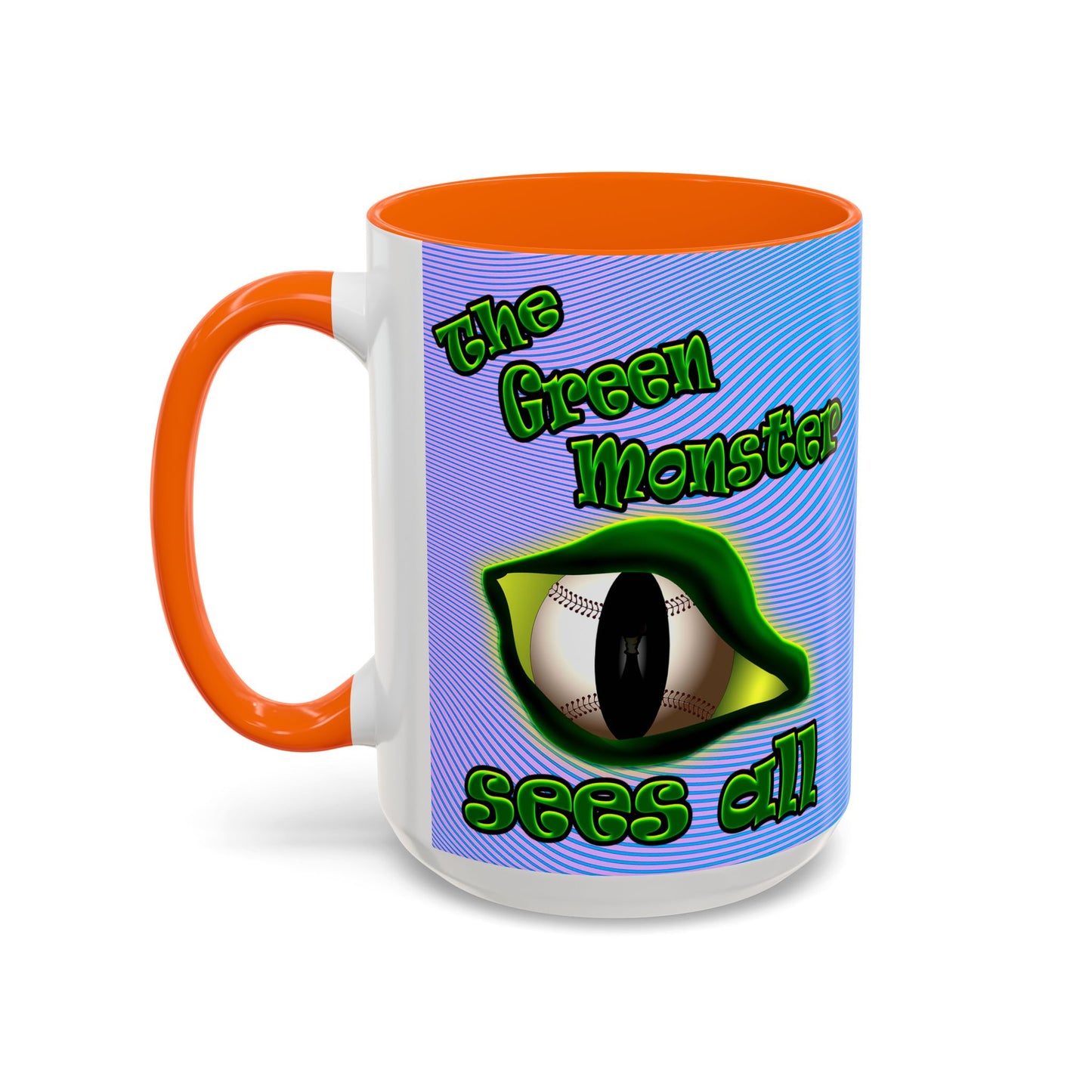 green monster - Accent Mug (light blue-purple wave)