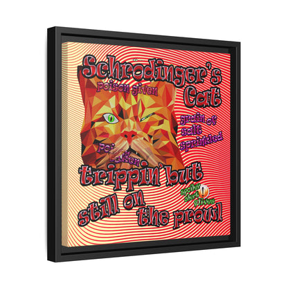 schrodinger's cat - framed canvas art (yellow-orange wave)