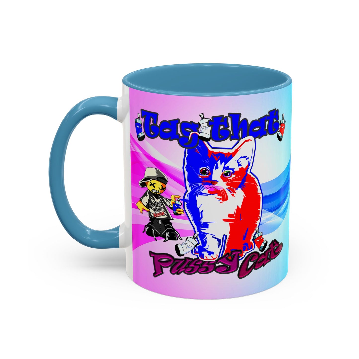tag that - Accent Mug (light blue-pink wave)