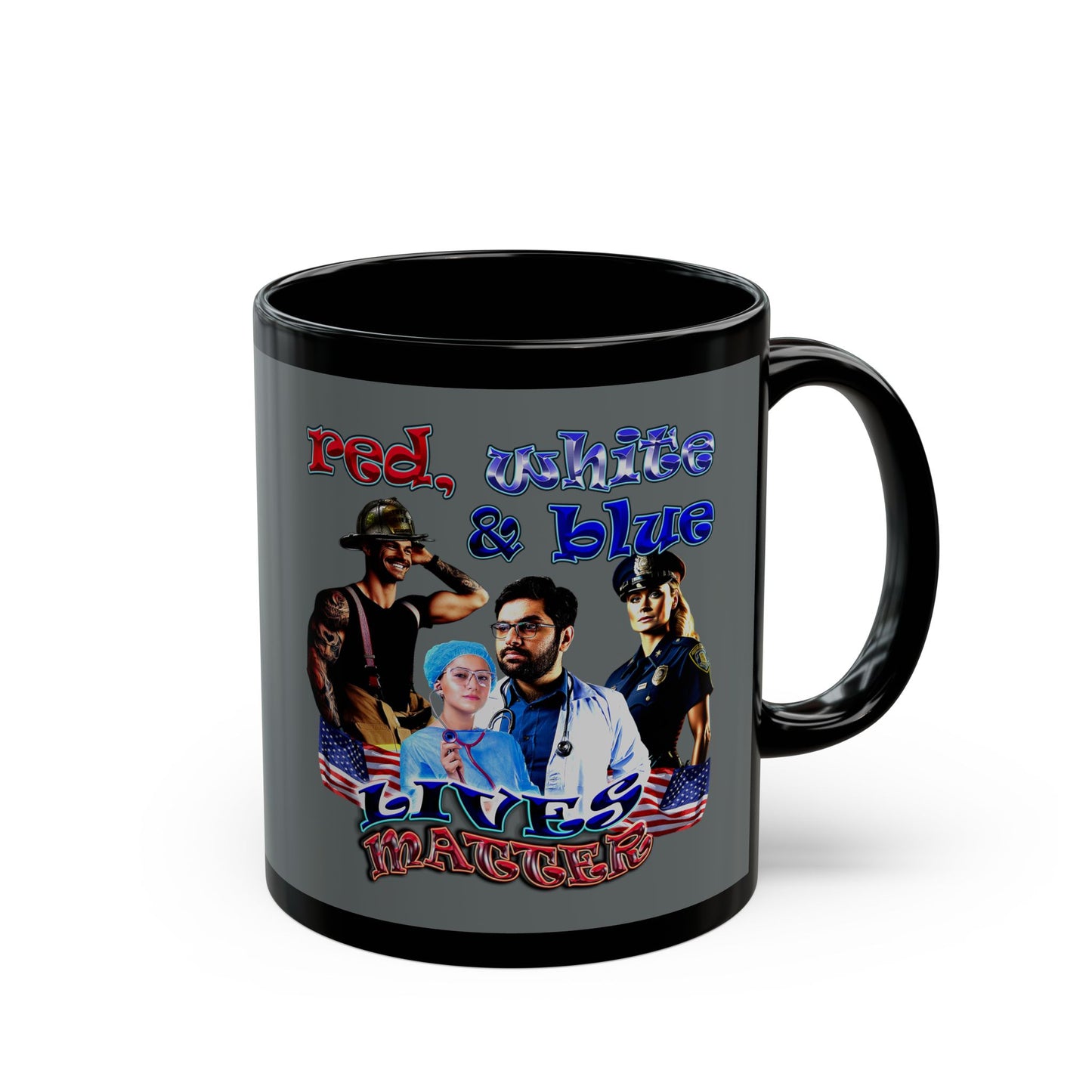 rw&b lives matter - Black Mug (dark grey)