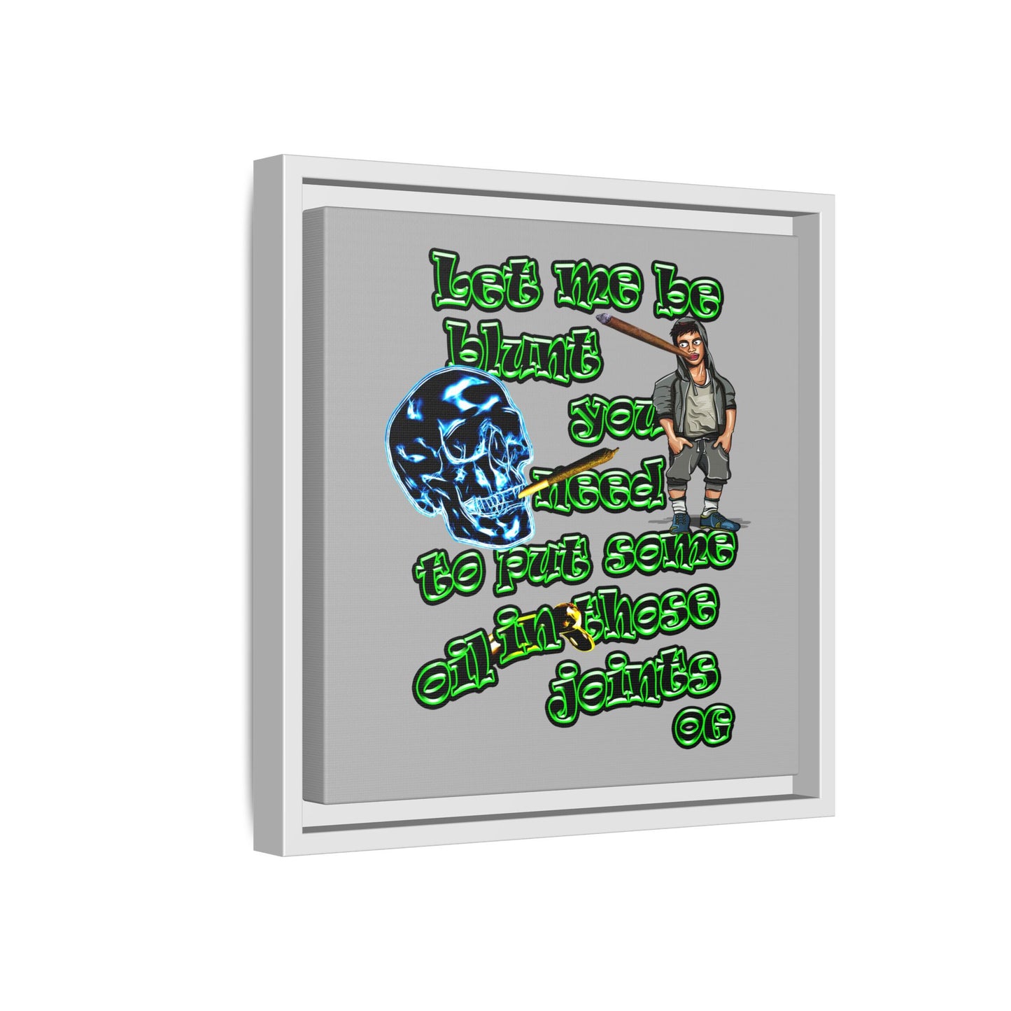 og - framed canvas art (light grey)