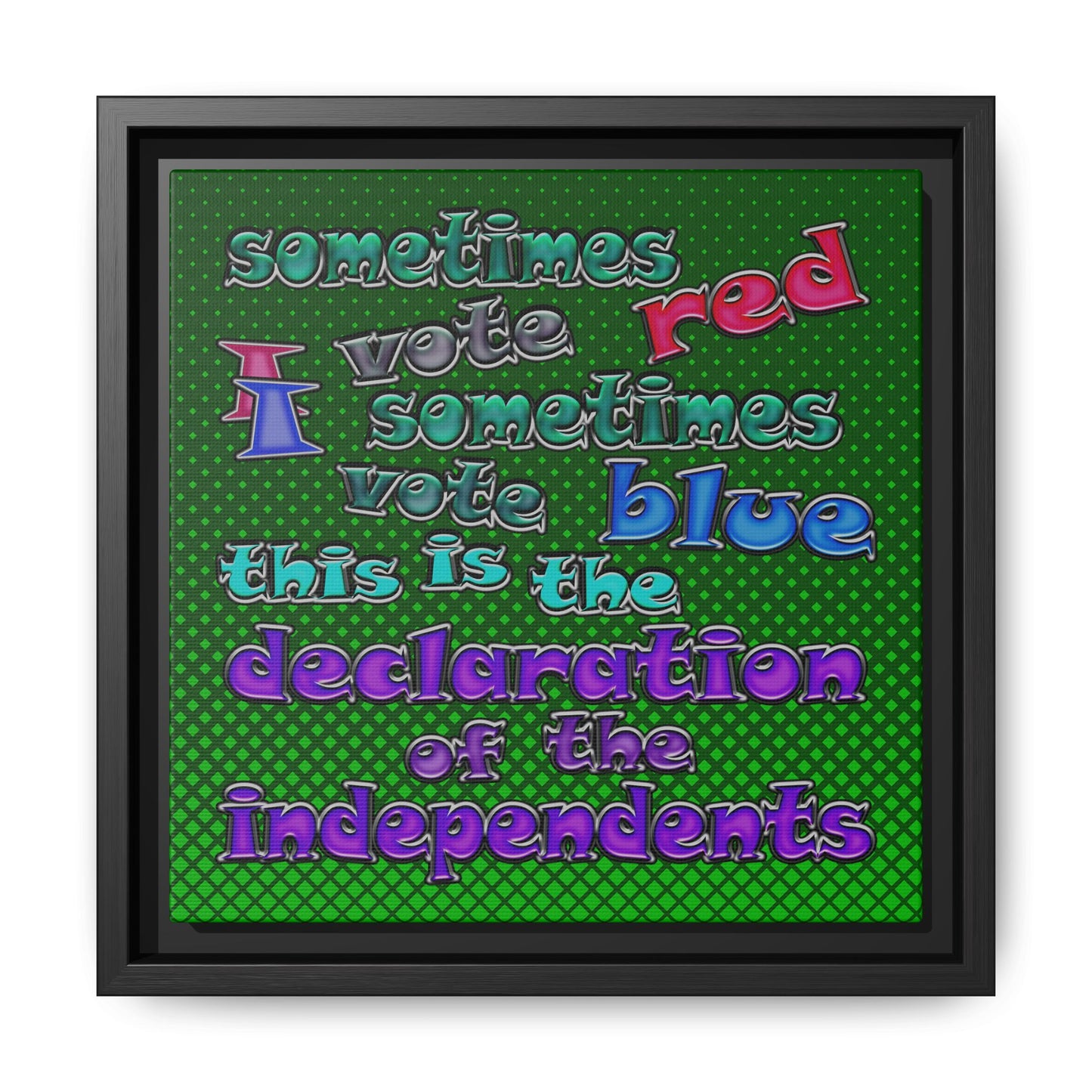 declaration of the independents - framed canvas art (logo green)