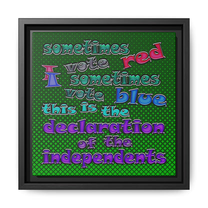 declaration of the independents - framed canvas art (logo green)