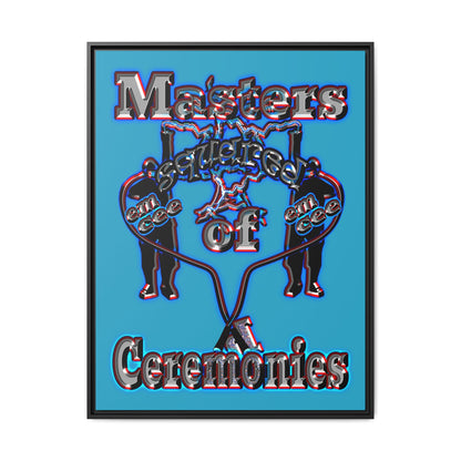 em cee squared - framed canvas art (turquoise)