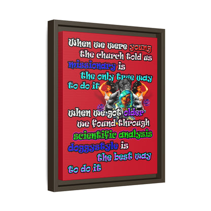 doggystyle - framed canvas art (dark red)
