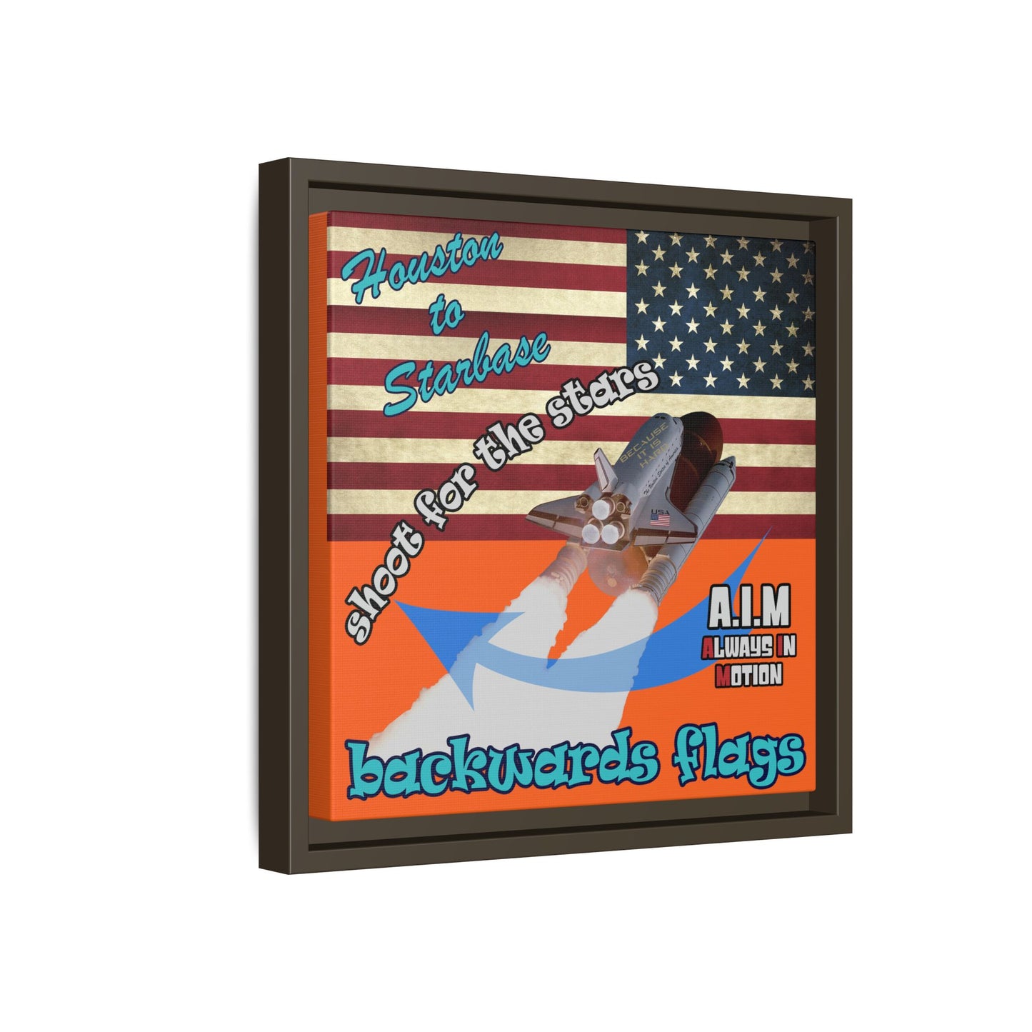 shoot for the stars - framed canvas art (orange)