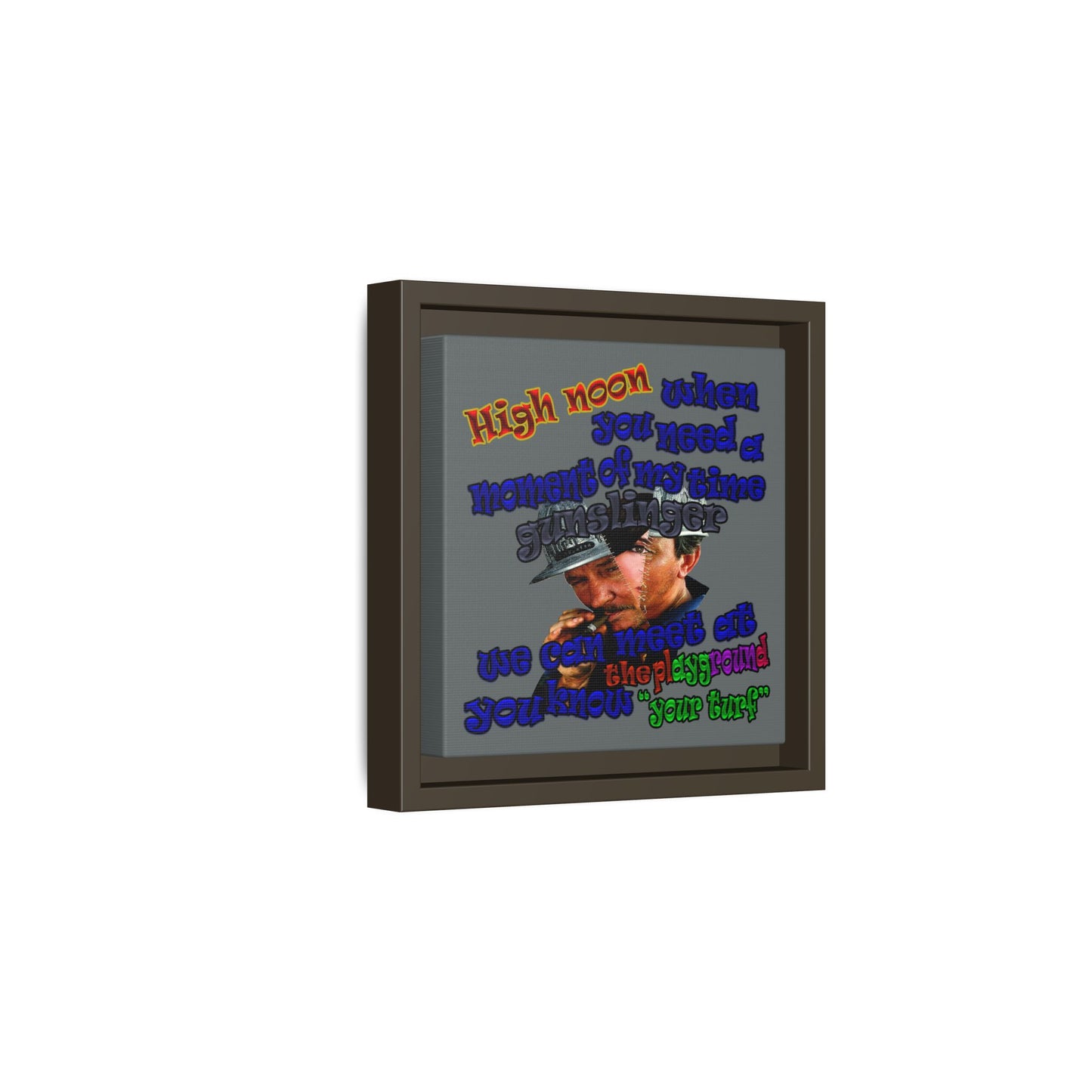 high noon - framed canvas art (dark grey)