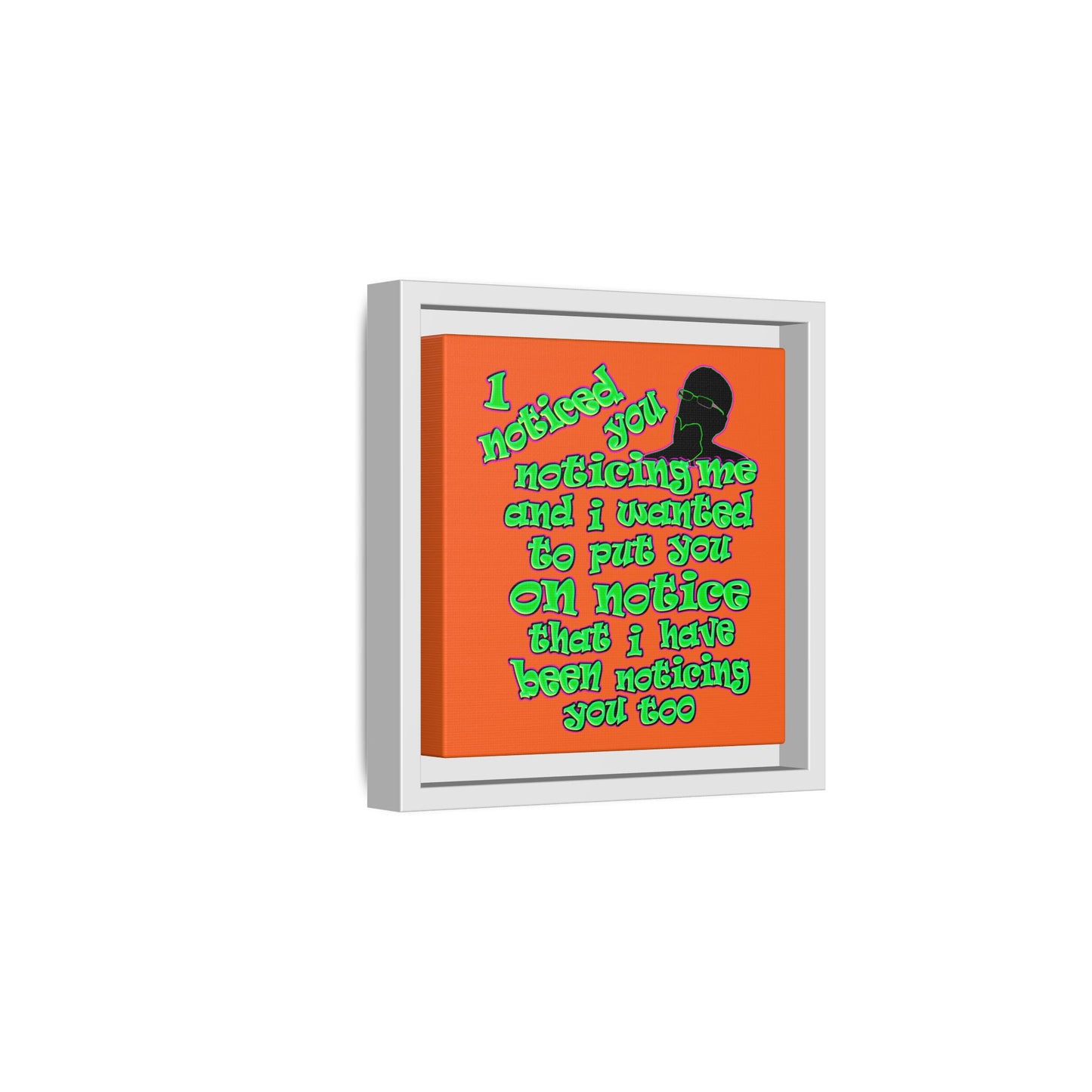 noticed you noticing - framed canvas art (orange)