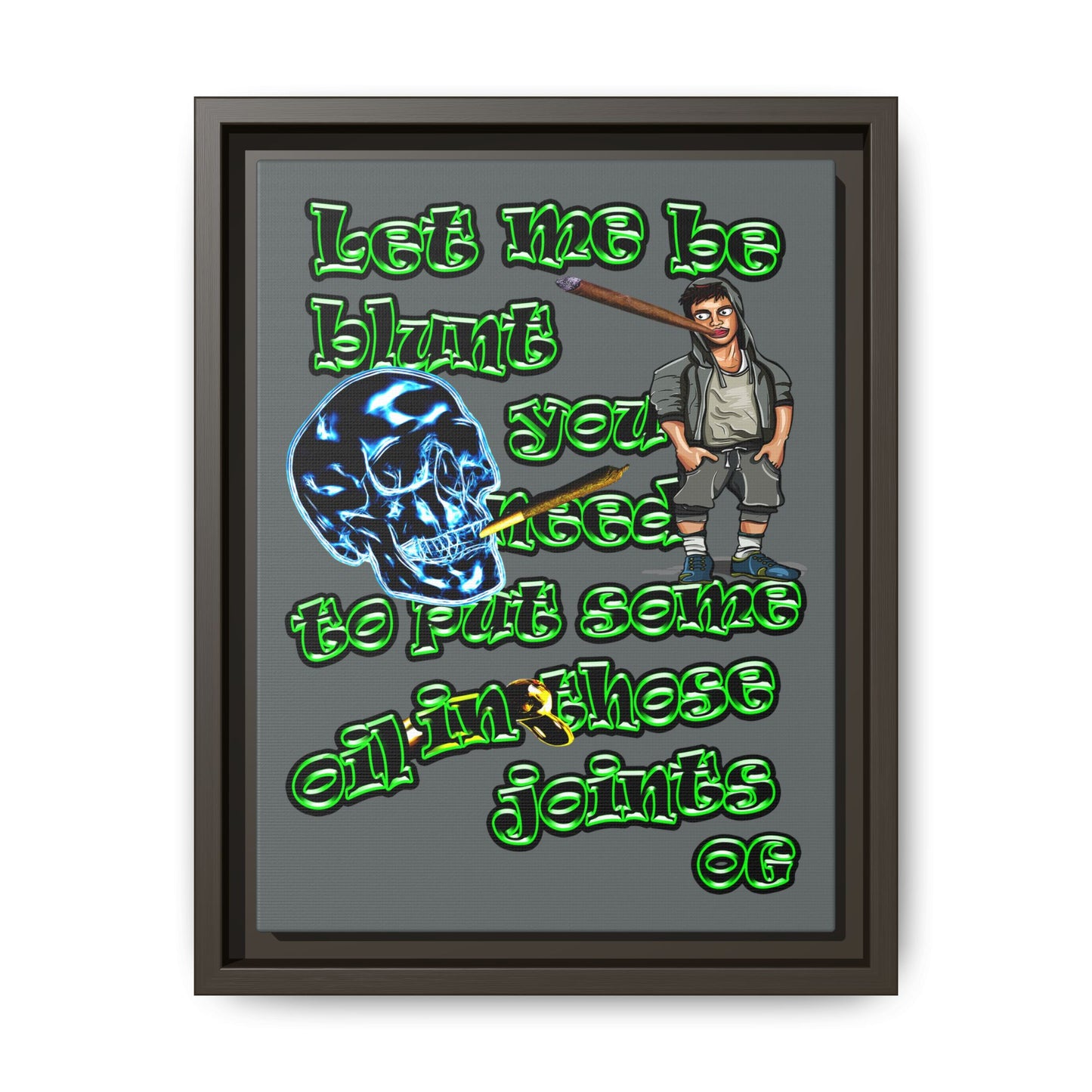 og - framed canvas art (dark grey)