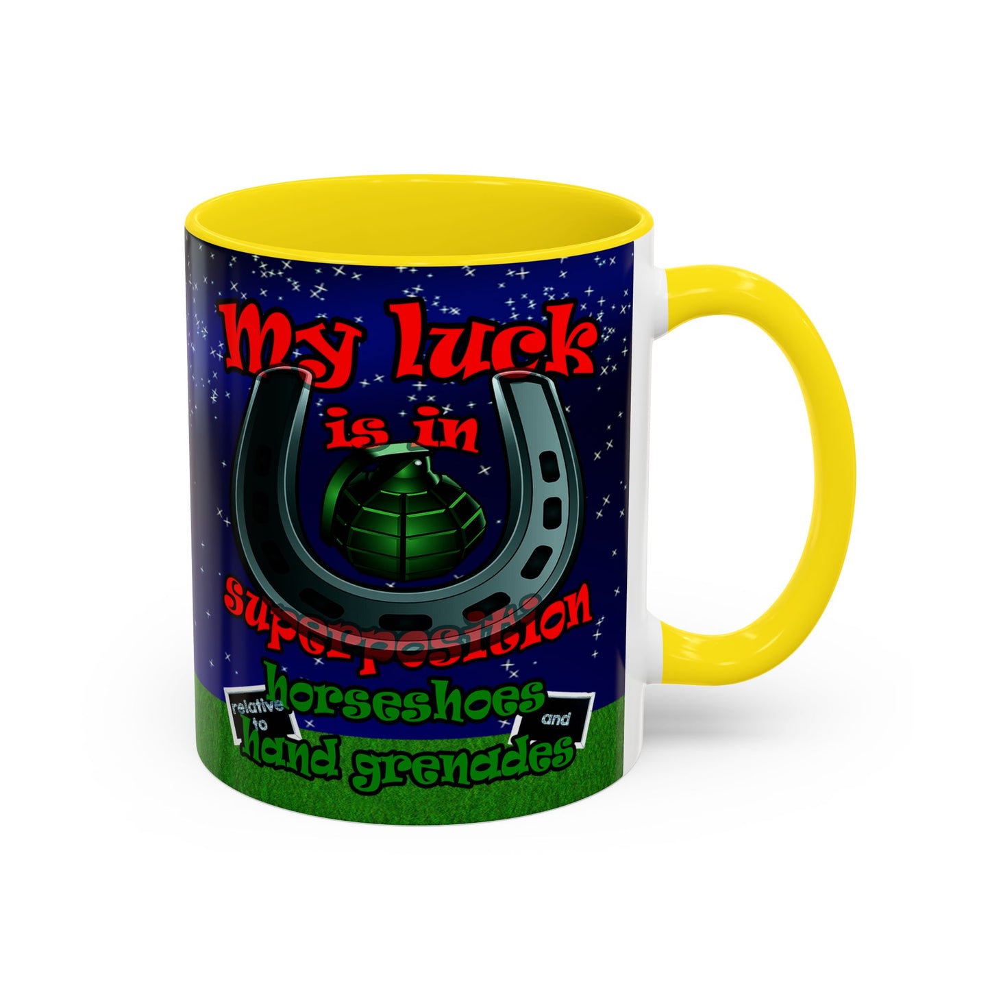 my luck - Accent Mug ('snoops' background)