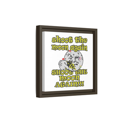 shoot the moon again - framed canvas art (white)
