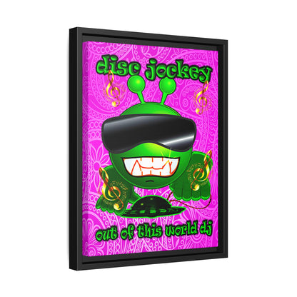 disc jockey - framed canvas art (pink swirl)