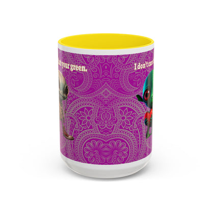 I don't care that your grey - Accent Mug (pink swirl)