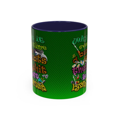 the bum's shit - Accent Mug (logo green)