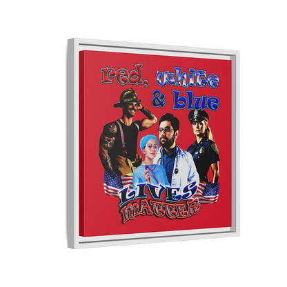 rw&b lives matter - framed canvas art (dark red)