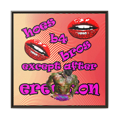 hoes b4 bros - framed canvas art (yellow-orange wave)
