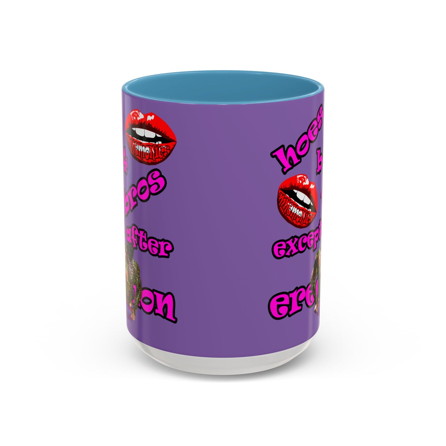 hoes b4 bros - Accent Mug (light purple)