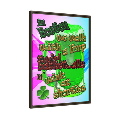 celtics logo - framed canvas art (light blue-pink wave)