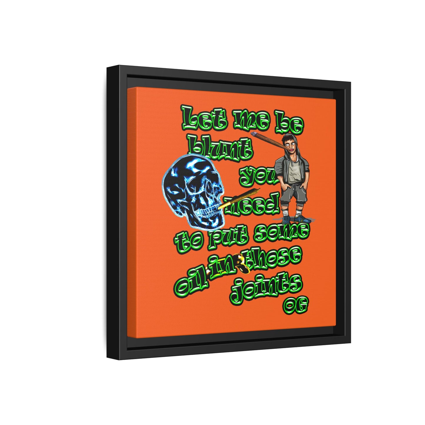 og - framed canvas art (orange)