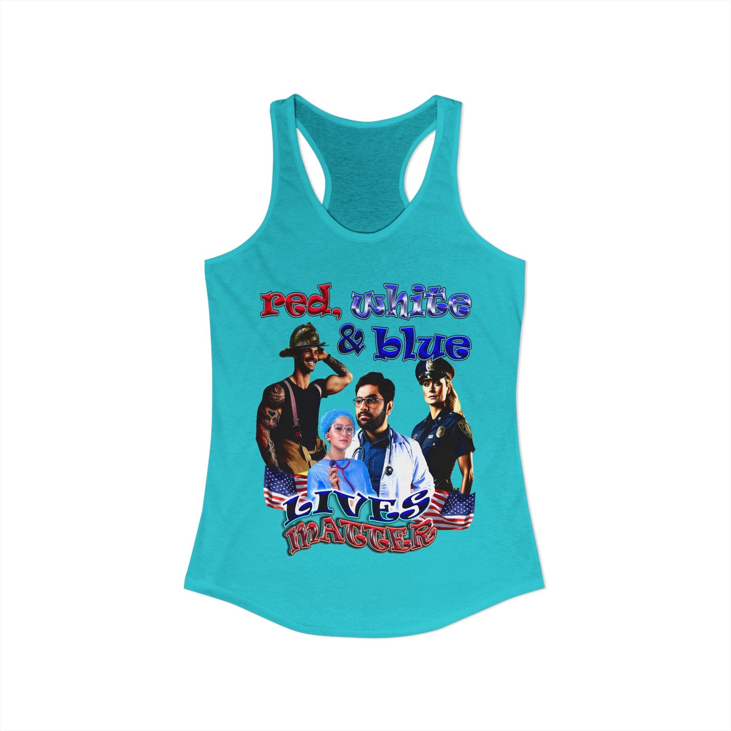 rw&b lives matter - Women's Ideal Racerback Tank