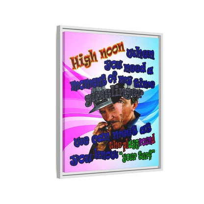 high noon - framed canvas art (light blue-pink wave)