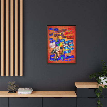 drop the beat - framed canvas art (burnt orange)