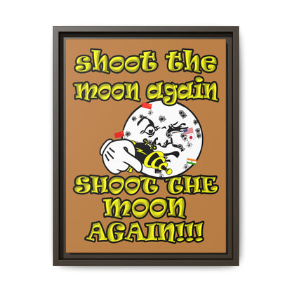 shoot the moon again - framed canvas art (light brown)
